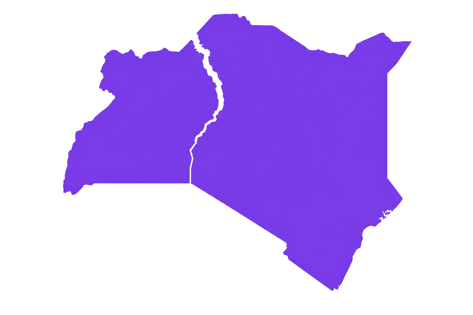 Map of Kenya and Uganda